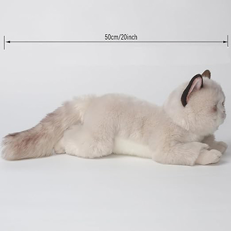 20" Lifelike Ragdoll Cat Plush Toy - Image 3